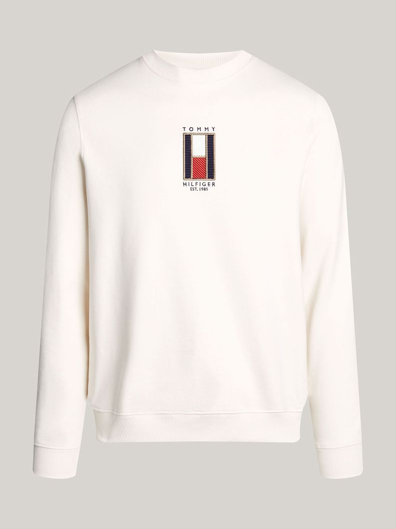 Polerón Con Logo Vertical Bordado Blanco Tommy Hilfiger-4