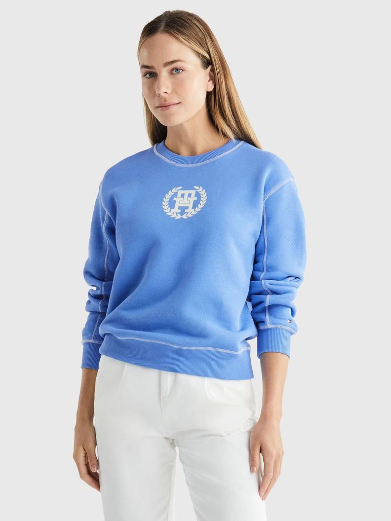 Polerón Logo Monogram Circular Celeste Tommy Hilfiger-0