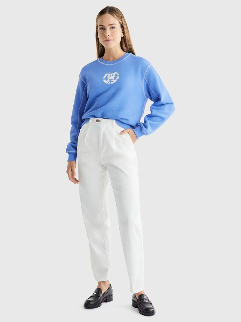 Polerón Logo Monogram Circular Celeste Tommy Hilfiger-1