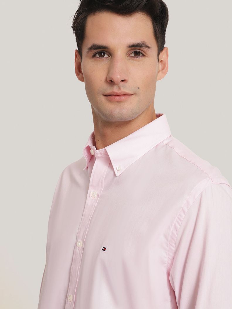 Camisa Solid Logo Slim Fit Rosado Tommy Hilfiger-3