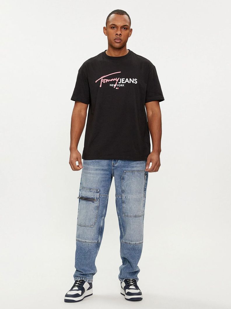 Polera Spray Logo Regular Fit Negro Tommy Jeans-1