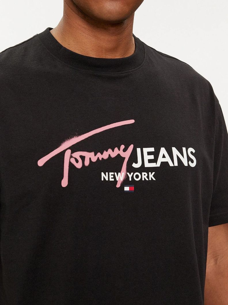 Polera Spray Logo Regular Fit Negro Tommy Jeans-3