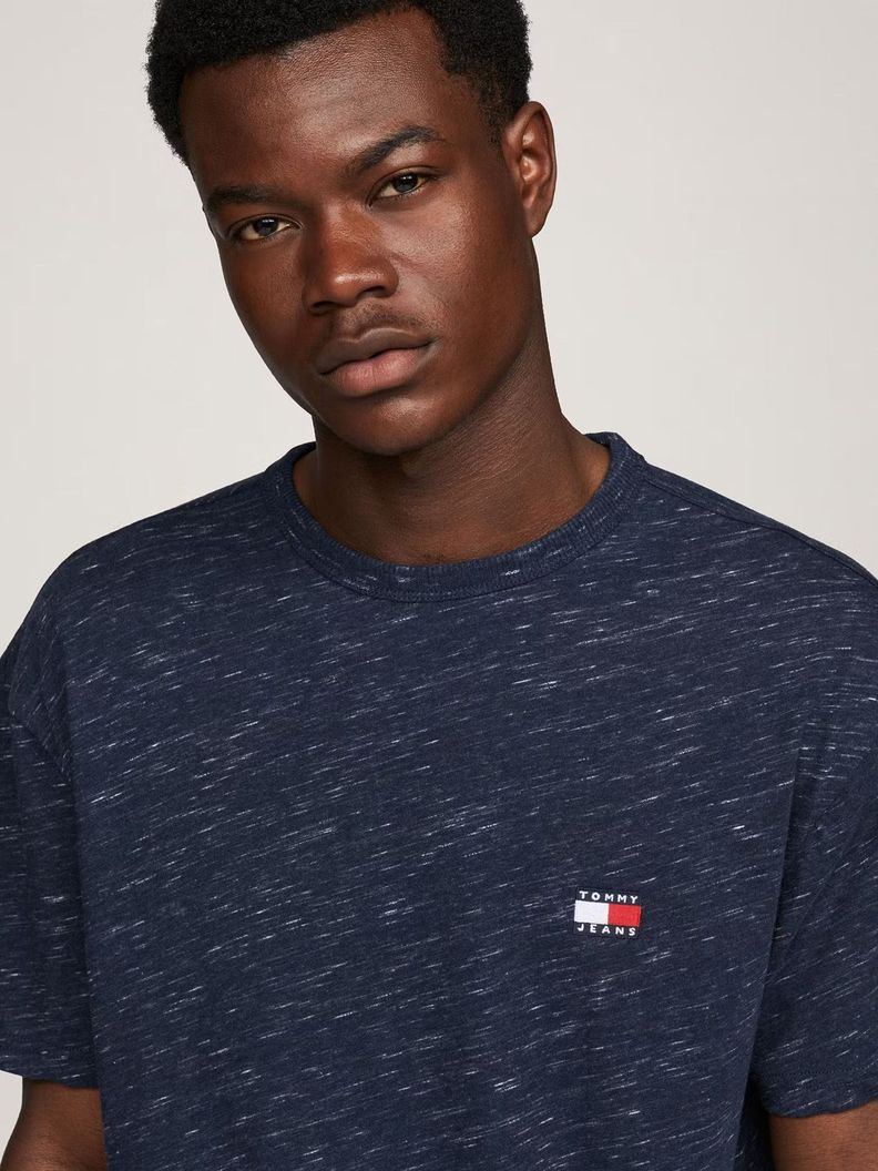 Polera Jaspeada Logo Regular Fit Azul Tommy Hilfiger-3
