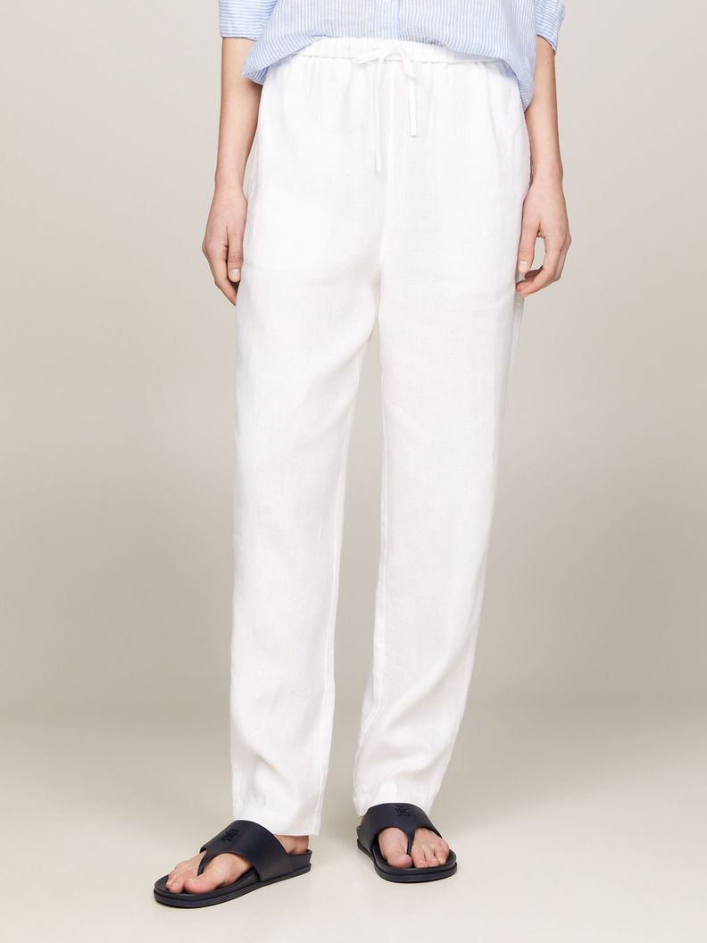 Pantalón Casual Cónico Con Cordón Blanco Tommy Hilfiger-1