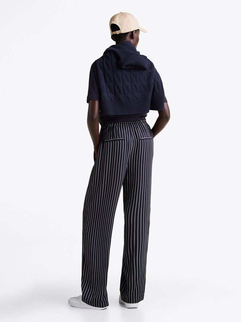 Pantalón De Rayas Con Corte Amplio Azul Tommy Hilfiger-2
