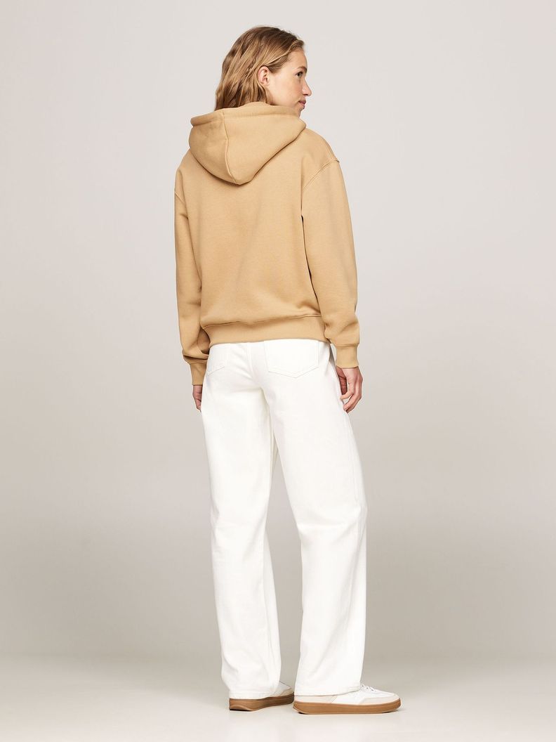 Polerón Hoodie y Logo Bordado Beige Tommy Hilfiger-2