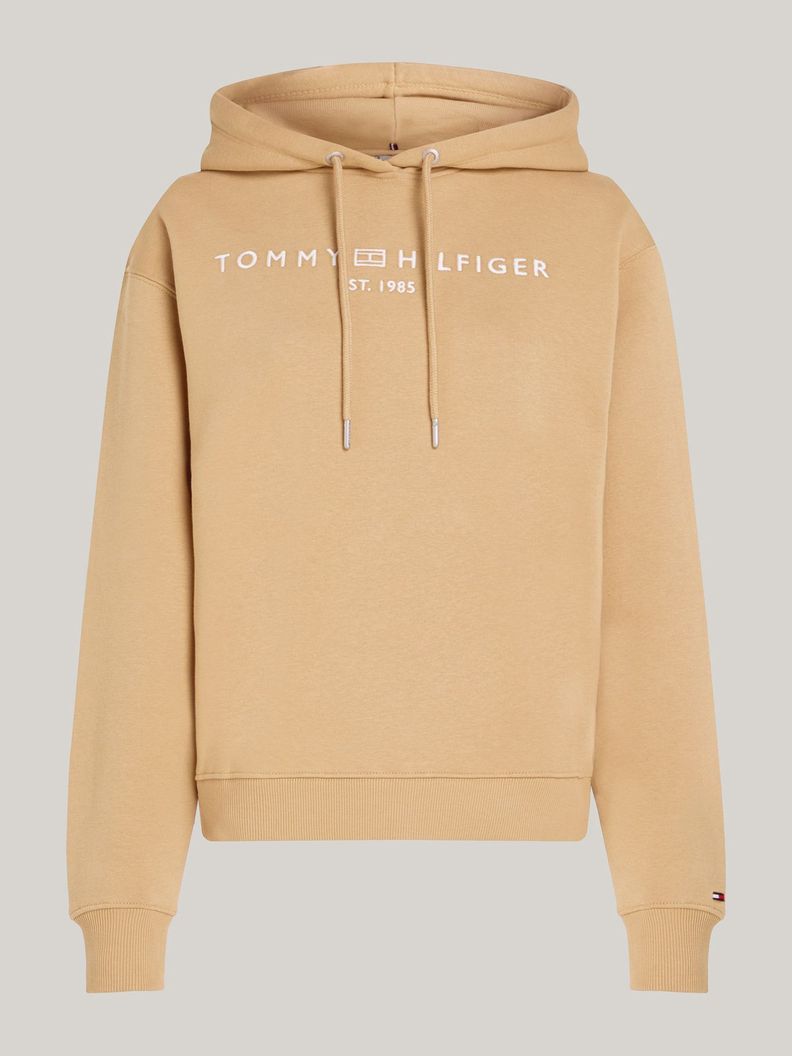 Polerón Hoodie y Logo Bordado Beige Tommy Hilfiger-4