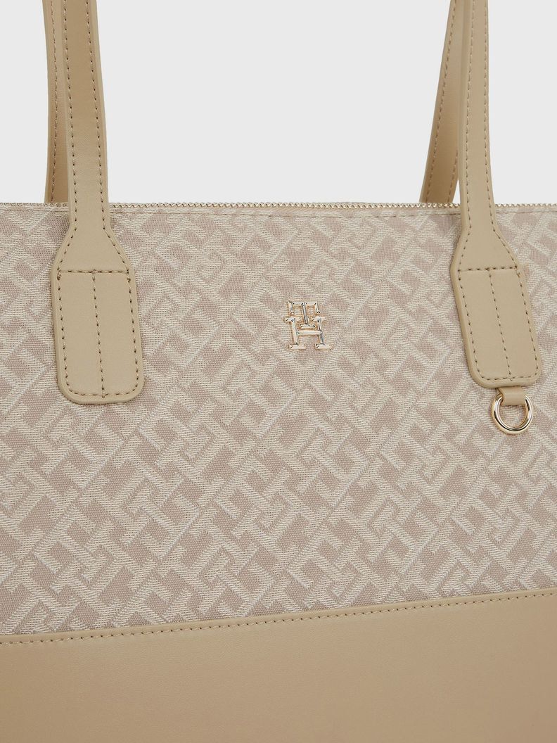 Tote Jacquard Con Monogram Beige Tommy Hilfiger-3