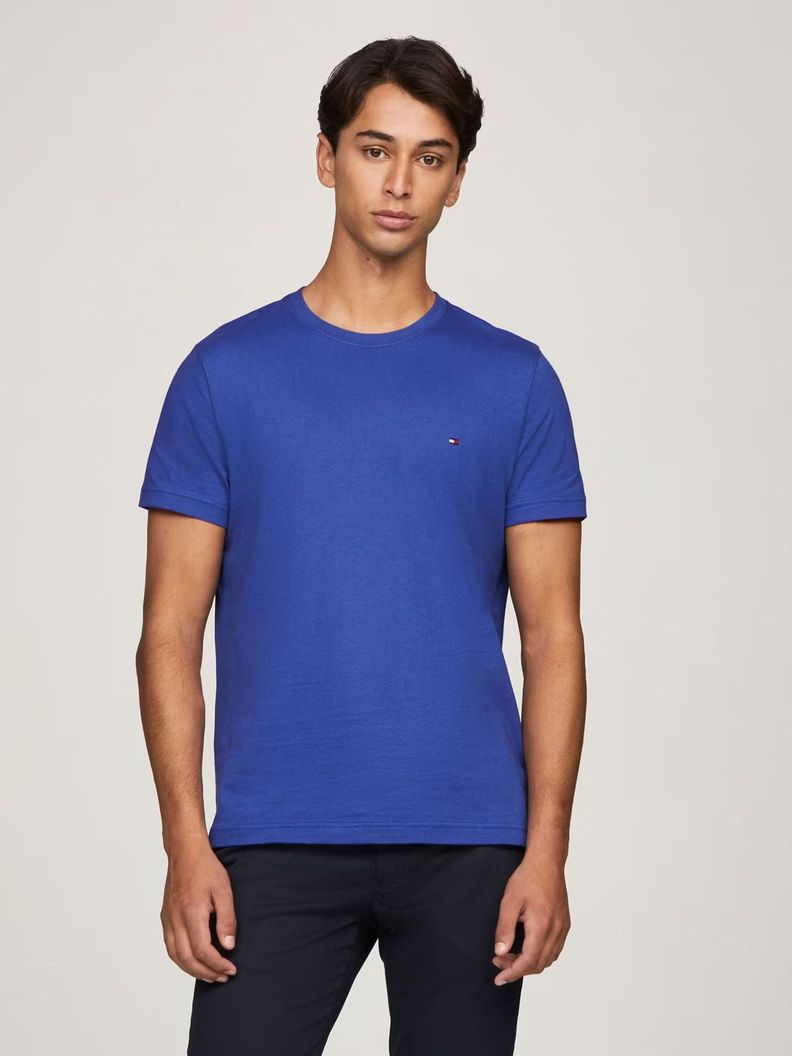 Polera Essential Cotton C-Neck Slim Fit Azul Tommy Hilfiger-0
