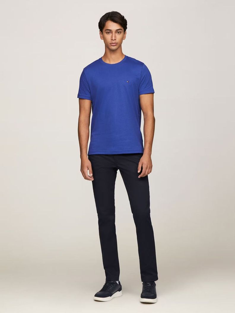 Polera Essential Cotton C-Neck Slim Fit Azul Tommy Hilfiger-1