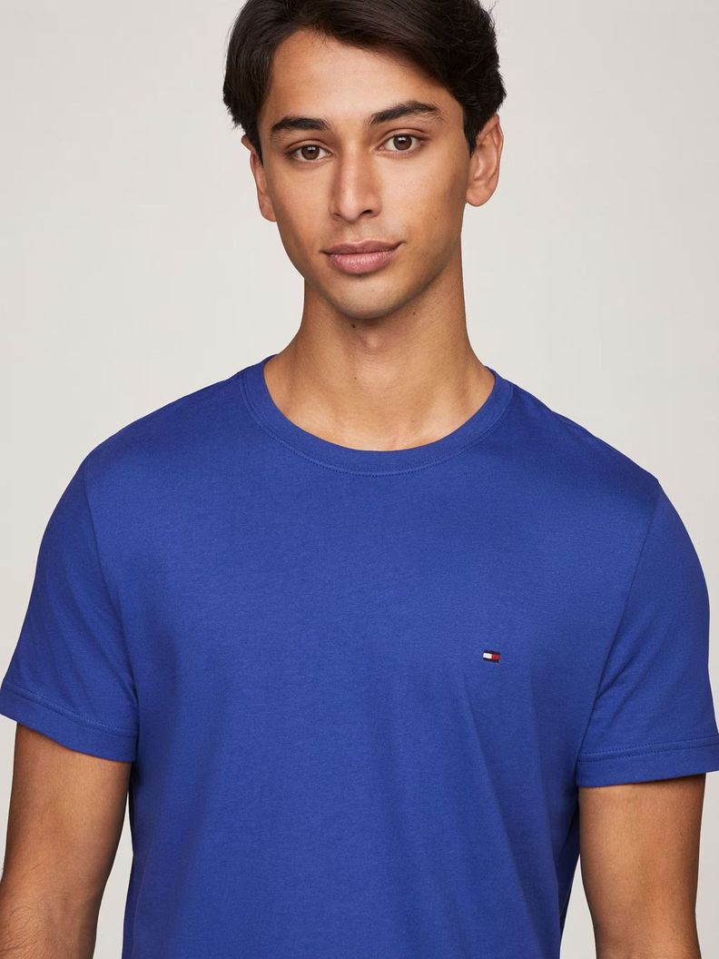 Polera Essential Cotton C-Neck Slim Fit Azul Tommy Hilfiger-3