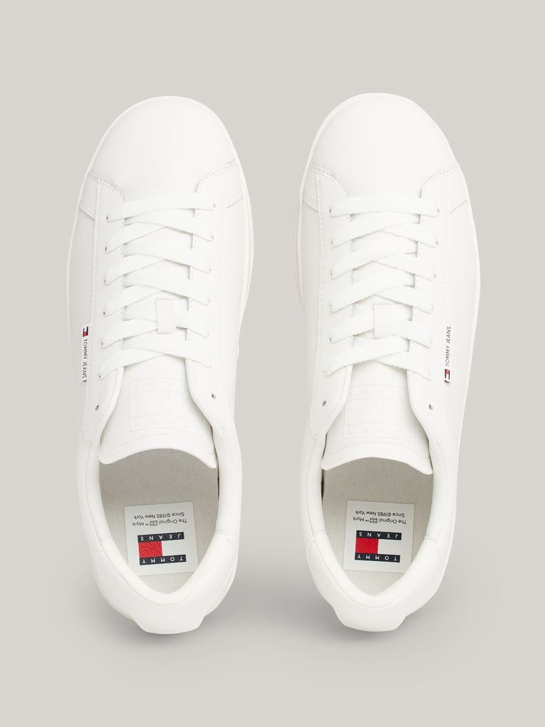 Zapatilla Cuero Cups-ole Con Logo Blanco Tommy Hilfiger-2