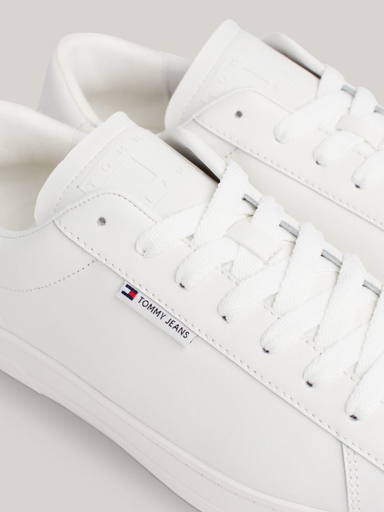 Zapatilla Cuero Cups-ole Con Logo Blanco Tommy Hilfiger-6