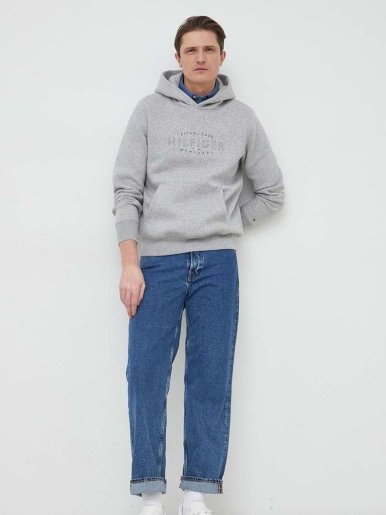 Polerón Hoodie Curve Logo Gris Tommy Hilfiger-0