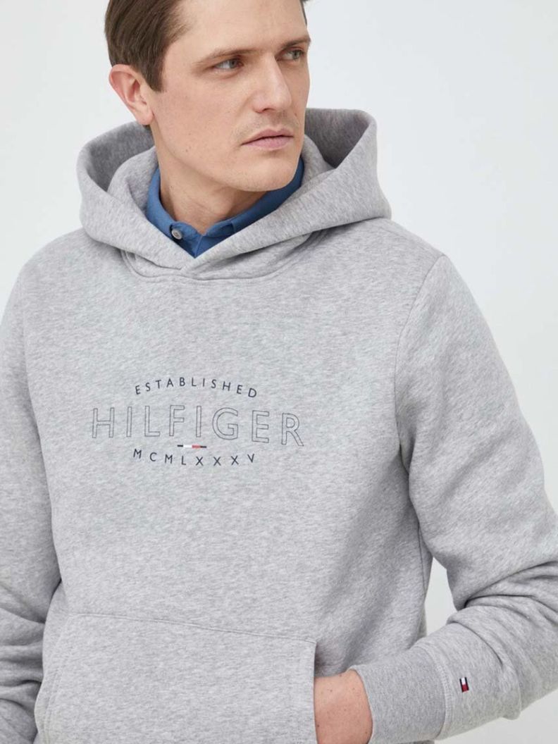Polerón Hoodie Curve Logo Gris Tommy Hilfiger-2