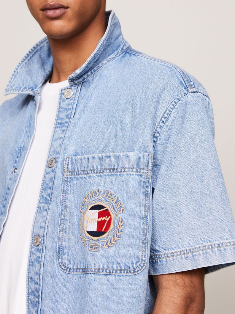 Sobrecamisa Explorer Luxe Con Logo Celeste Tommy Jeans-3