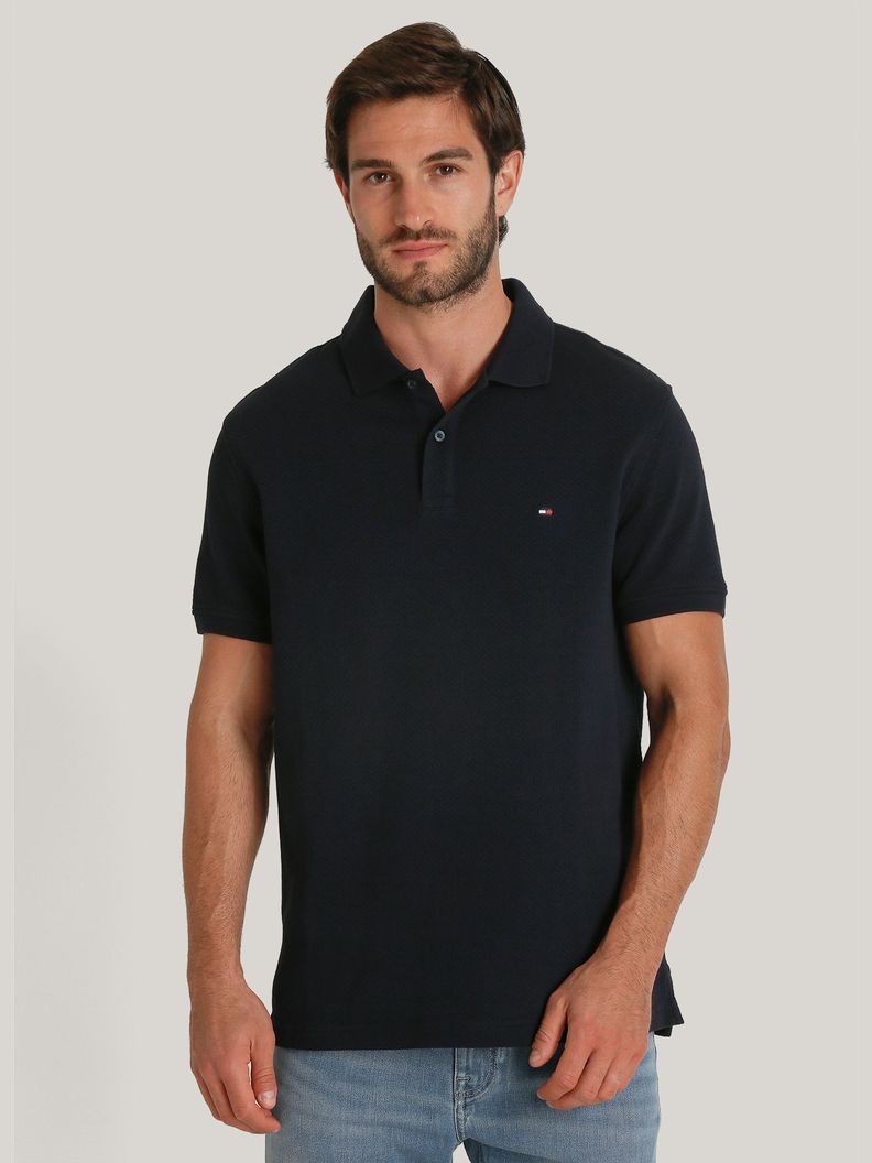 Polo Waffle Con Logo Regular Fit Azul Tommy Hilfiger-0
