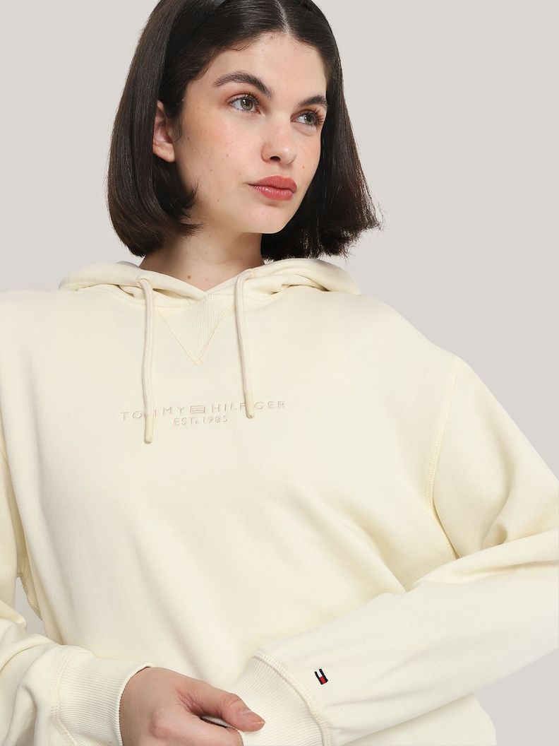 Polerón Hoodie Logo Tonal Bordado Beige Tommy Hilfiger-3