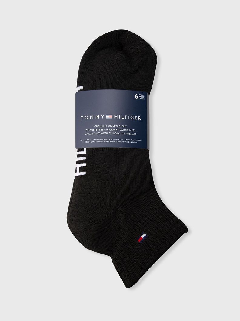 Pack De 6 Pares De Calcetines Athletic Quarter Negro Tommy Hilfiger-1