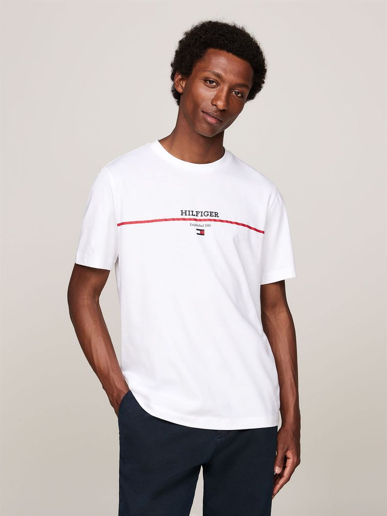 Polera Con Logo Stripe Blanco Tommy Hilfiger-0