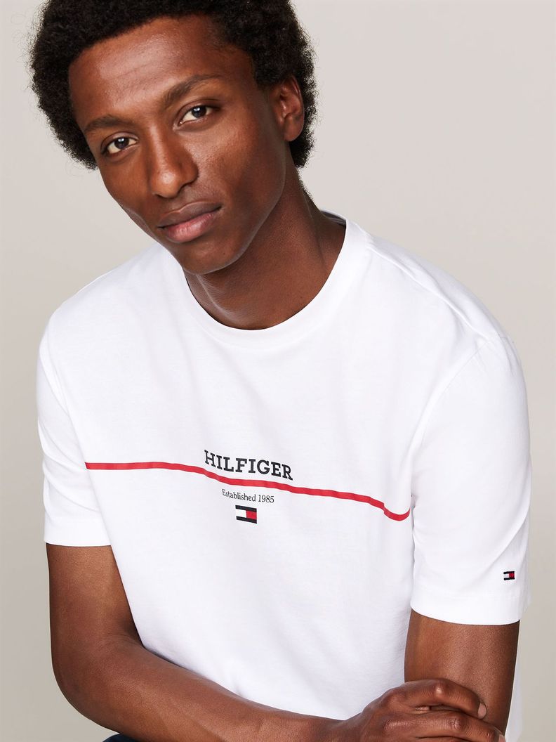 Polera Con Logo Stripe Blanco Tommy Hilfiger-3
