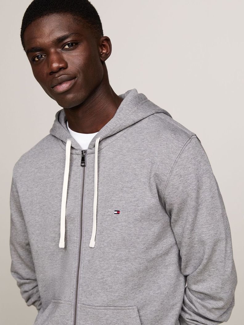 Polerón Hoodie Solic Con Cremallera Gris Tommy Hilfiger-3