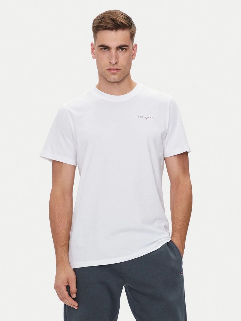 Polera Logo Slim Fit Blanco Tommy Jeans-0