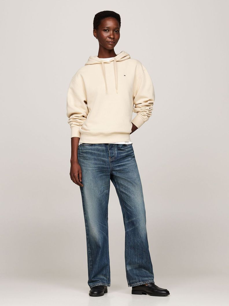 Polerón Hoodie Con Logo Bordado Beige Tommy Hilfiger-1