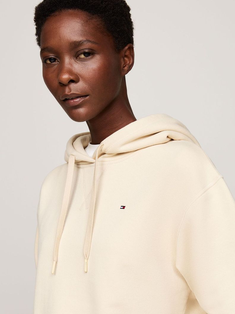 Polerón Hoodie Con Logo Bordado Beige Tommy Hilfiger-3