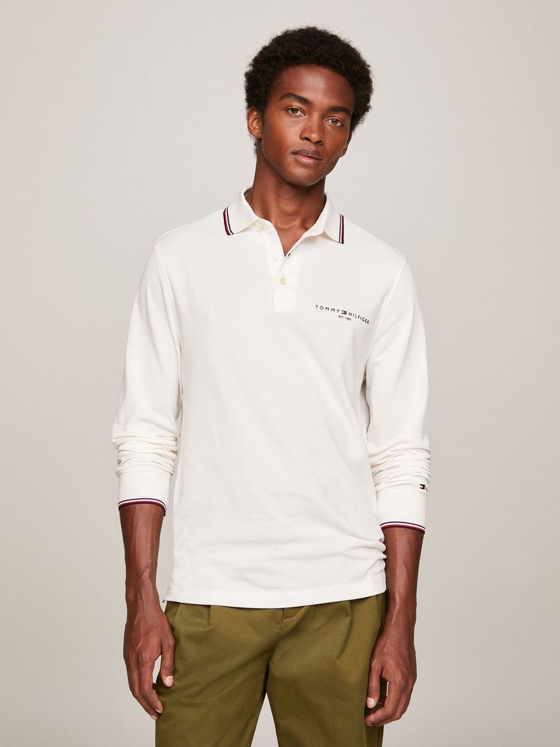 POLO SOLID CUELLO RIBETEADO BLANCO TOMMY HILFIGER
