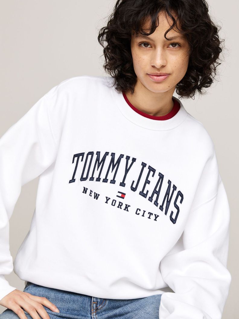 Polerón Varsity Con Corte Amplio Blanco Tommy Hilfiger-3