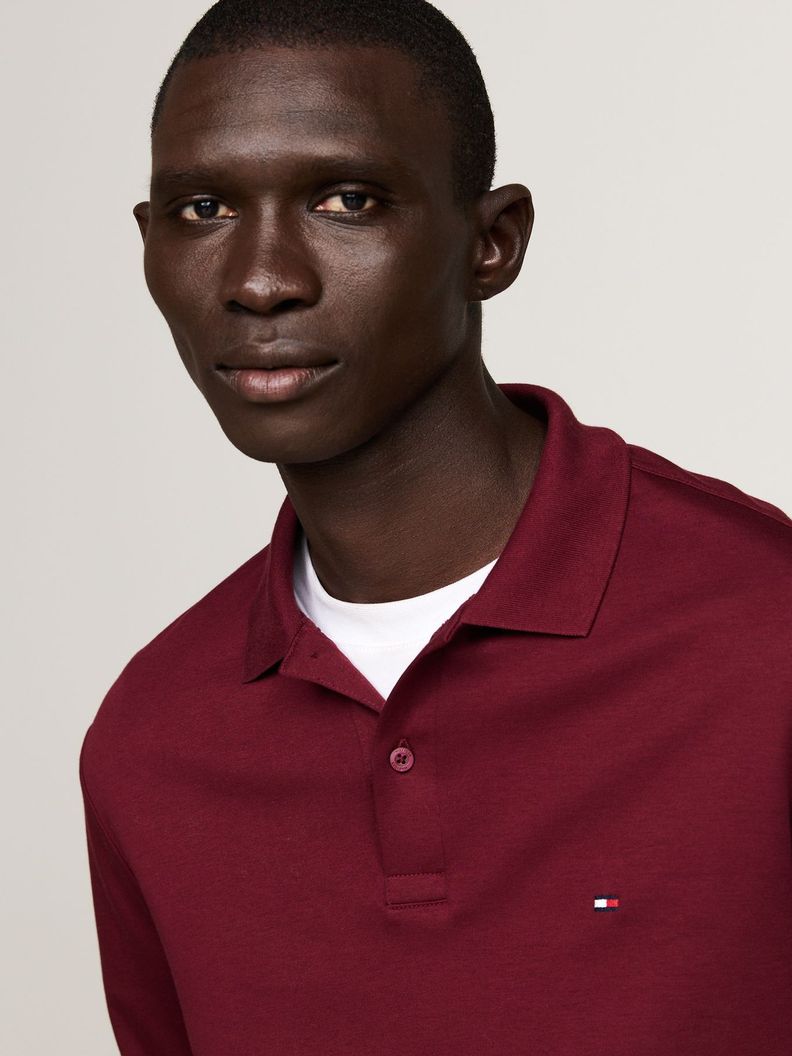 Polo Liquid Cotton Con Logo Burdeo Tommy Hilfiger-3