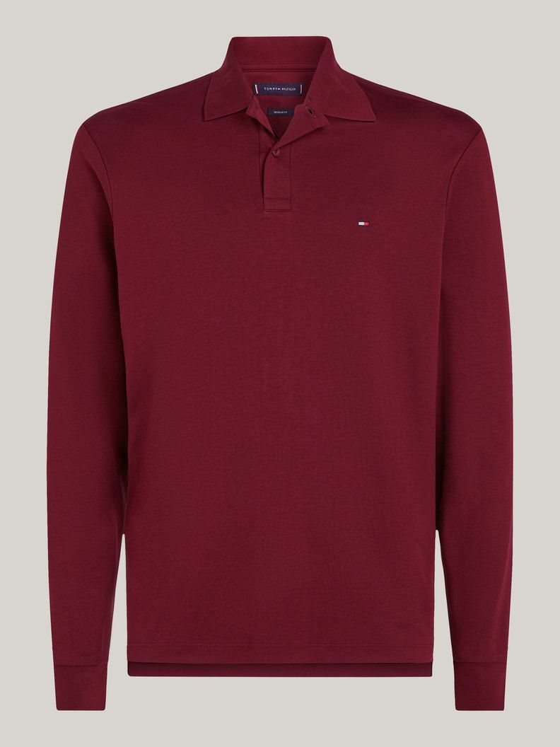 Polo Liquid Cotton Con Logo Burdeo Tommy Hilfiger-4