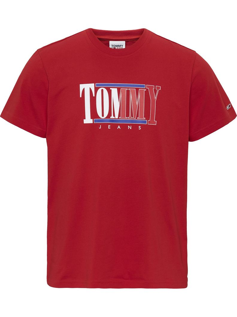Polera Centered Logo Rojo Tommy Jeans