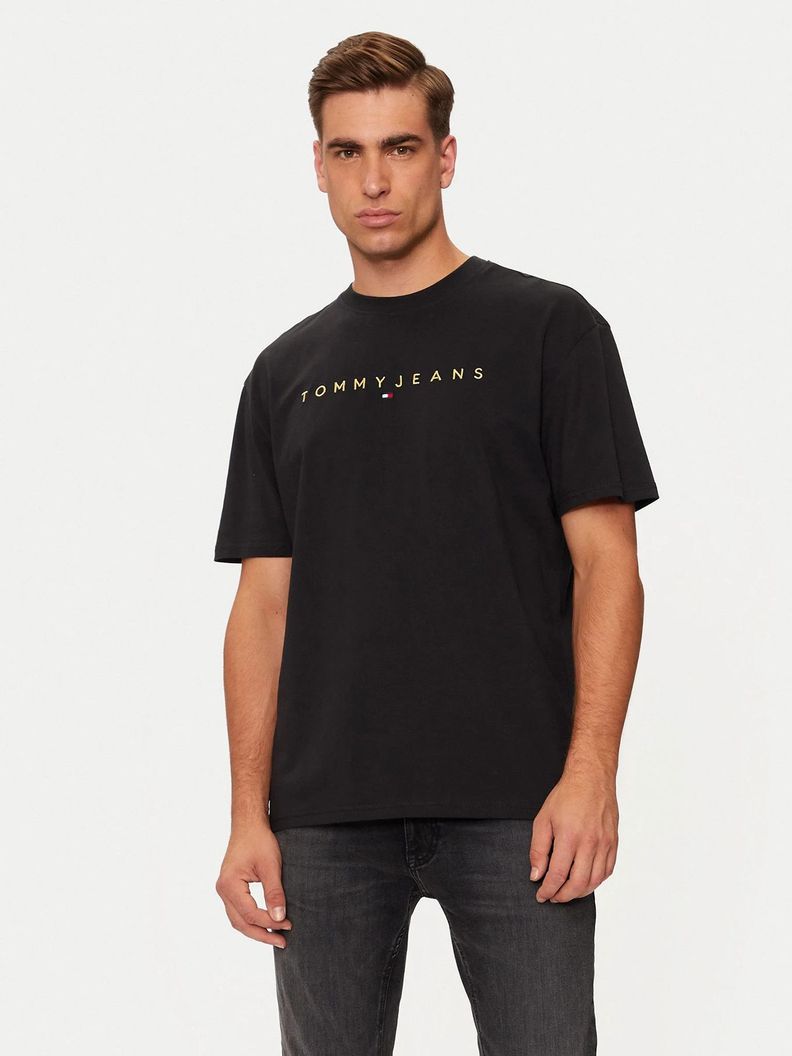 Polera Regular Fit Con Logo Bordado Negro Tommy Jeans-0