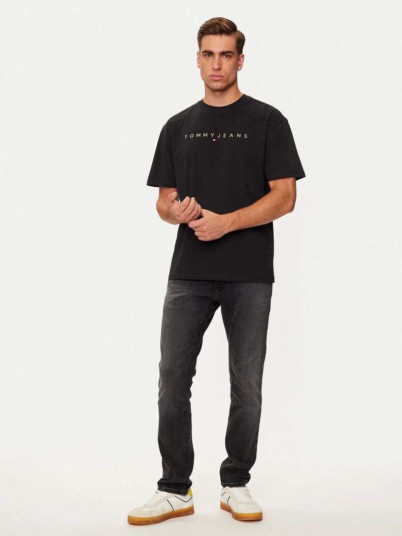 Polera Regular Fit Con Logo Bordado Negro Tommy Jeans-1