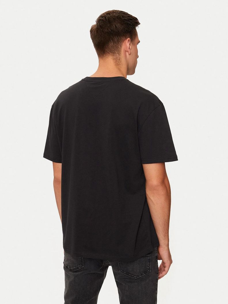 Polera Regular Fit Con Logo Bordado Negro Tommy Jeans-2