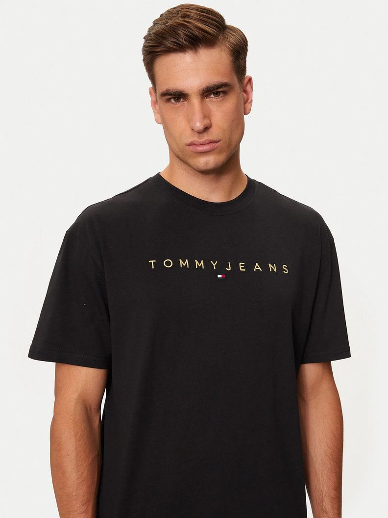 Polera Regular Fit Con Logo Bordado Negro Tommy Jeans-3