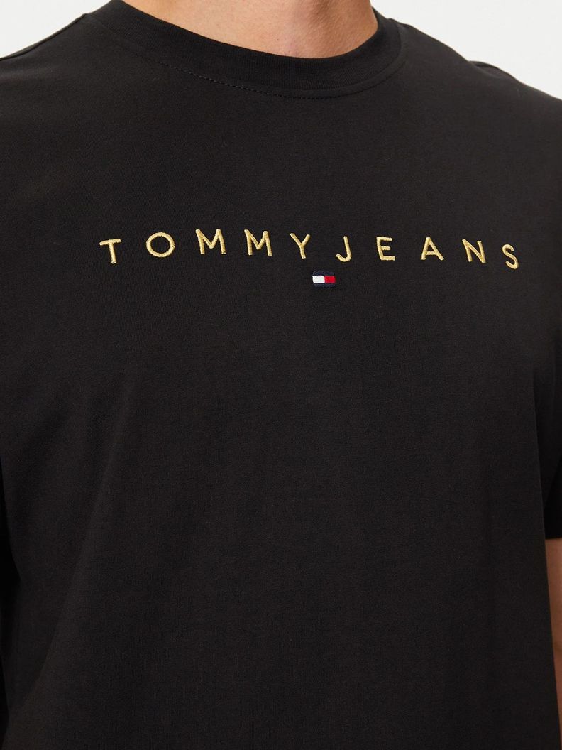 Polera Regular Fit Con Logo Bordado Negro Tommy Jeans-4