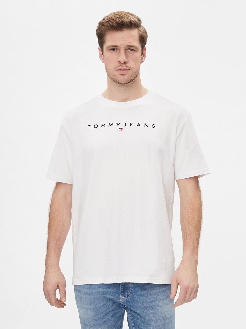 Polera Regular Linear Logo Blanco Tommy Jeans-0