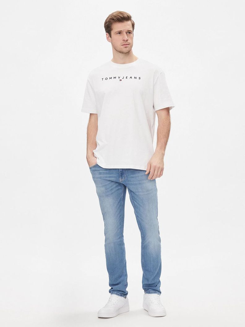 Polera Regular Linear Logo Blanco Tommy Jeans-1