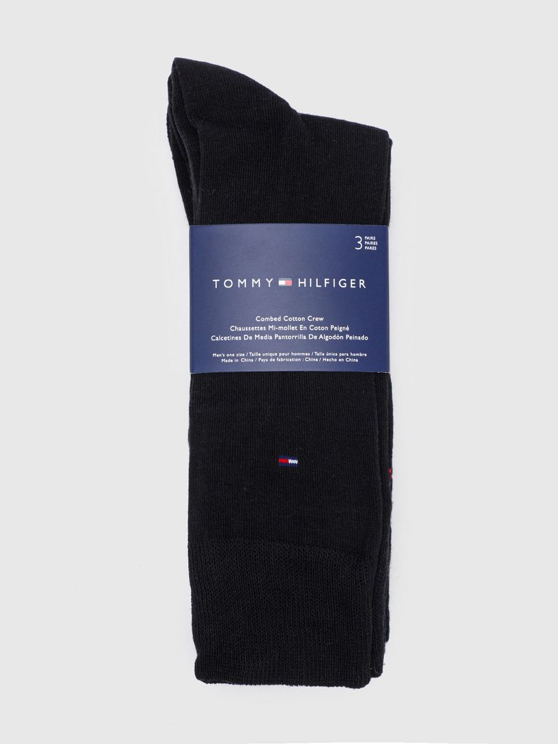 Pack D 3 Pares Calcetines Clásicos Negro Tommy Hilfiger-1
