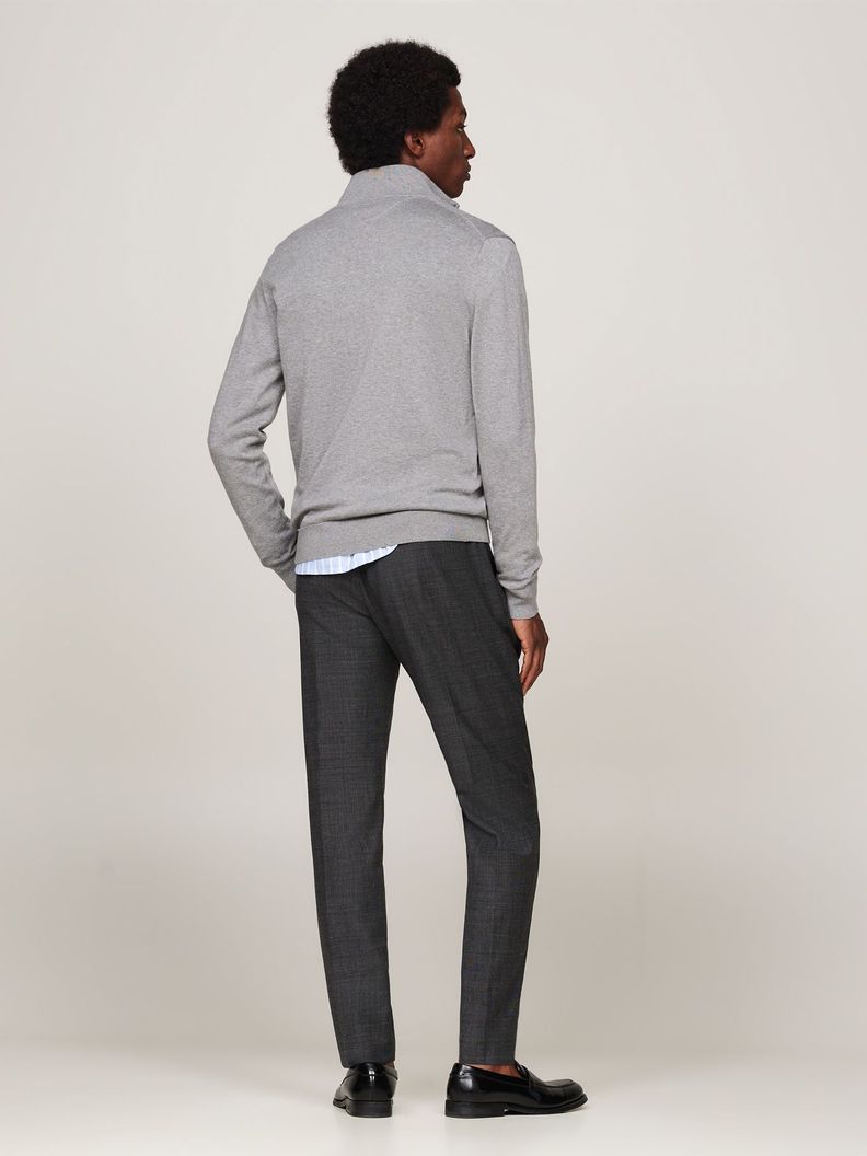 Sweater Essential Cotton Con Medio Cierre Gris Tommy Hilfiger-2