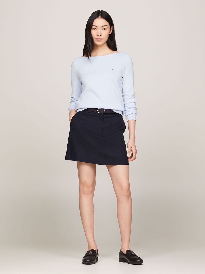 Sweater Con Cuello Estilo Barco Celeste Tommy Hilfiger-1