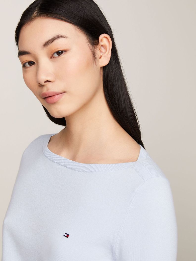 Sweater Con Cuello Estilo Barco Celeste Tommy Hilfiger-3