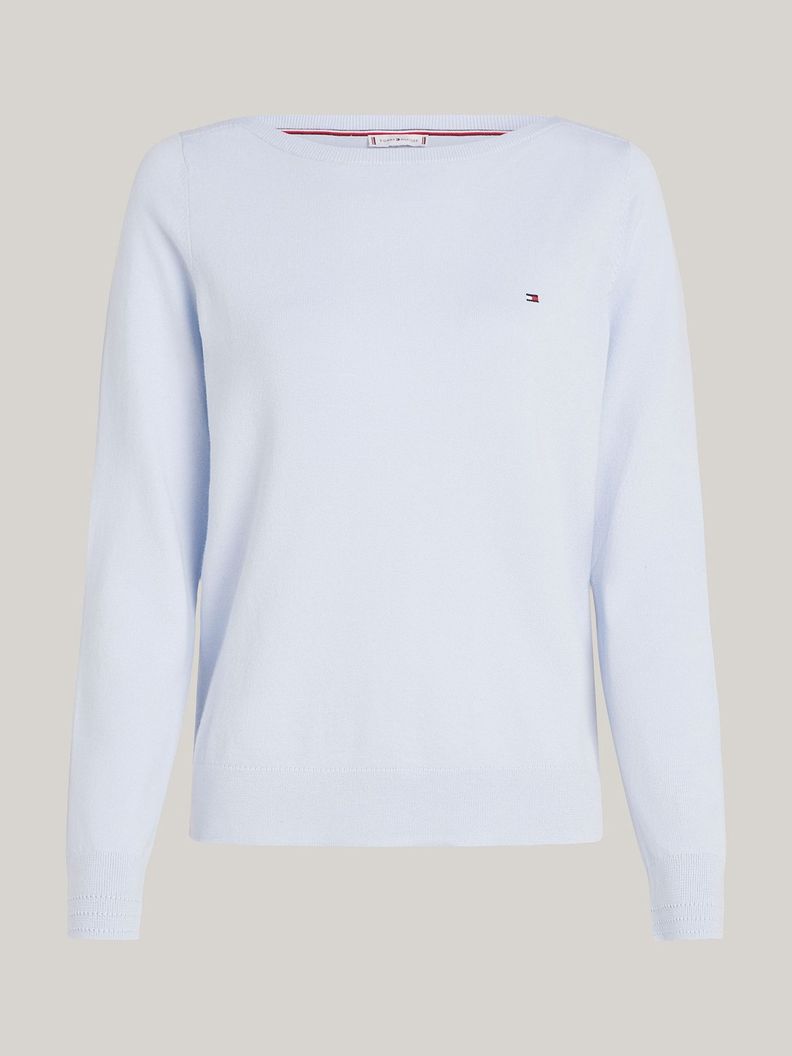 Sweater Con Cuello Estilo Barco Celeste Tommy Hilfiger-4