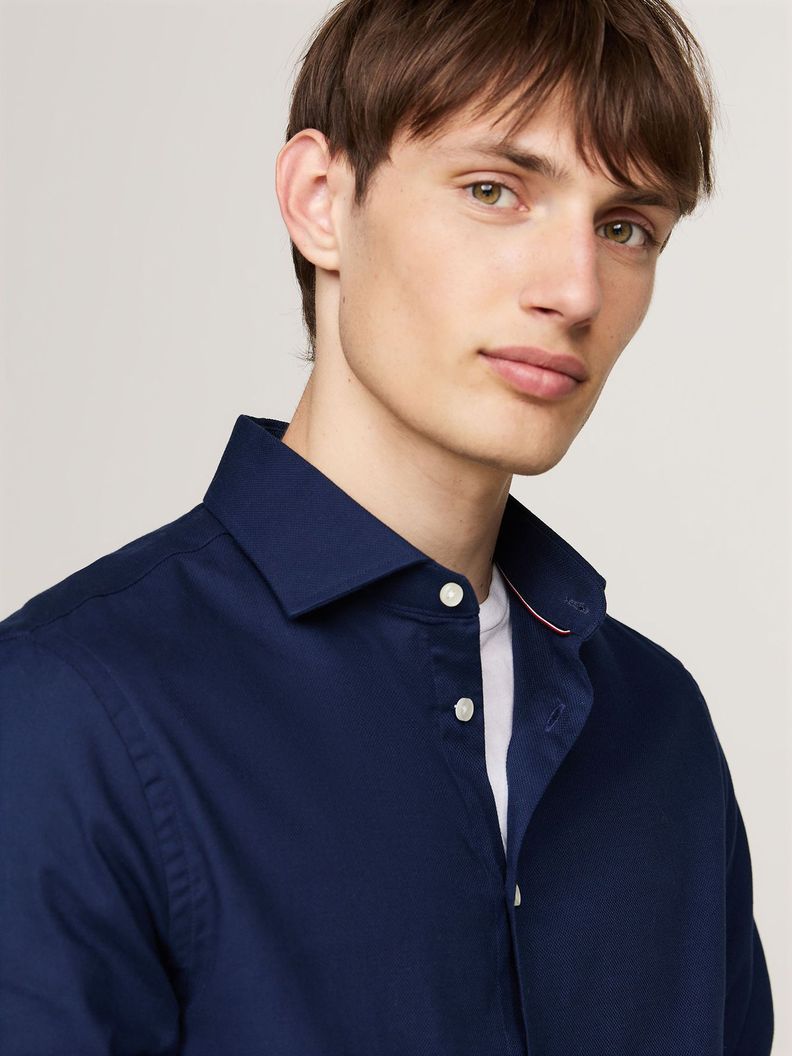 Camisa Tejido Dobby Slim Fit Azul Tommy Hilfiger-3