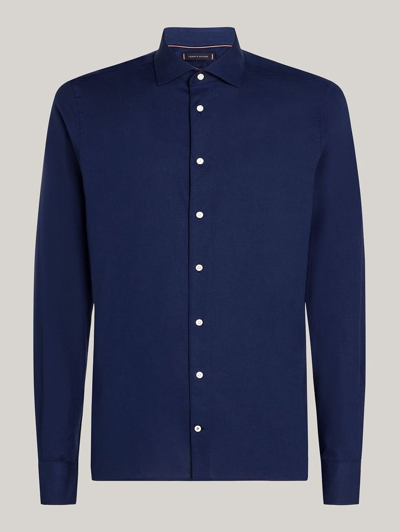 Camisa Tejido Dobby Slim Fit Azul Tommy Hilfiger-4