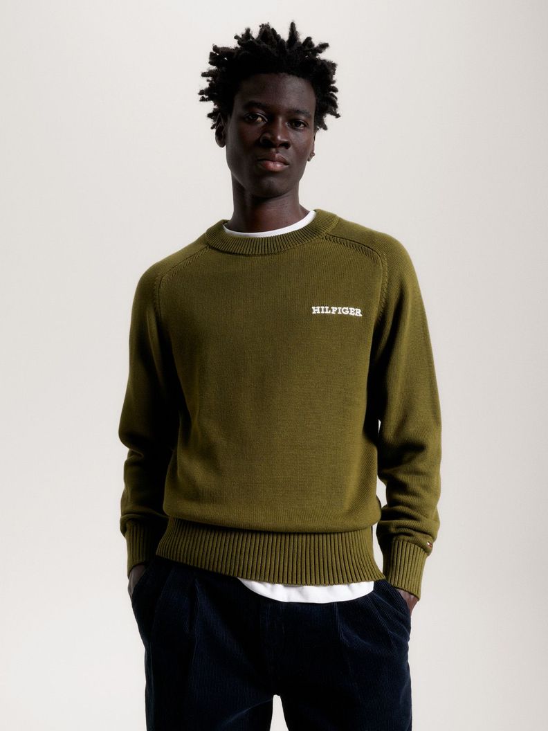 Sweater C-Neck Monotype Verde Tommy Hilfiger-0