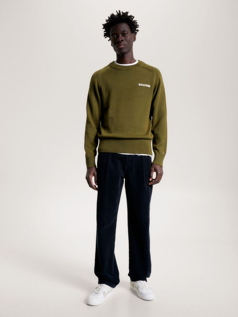 Sweater C-Neck Monotype Verde Tommy Hilfiger-1